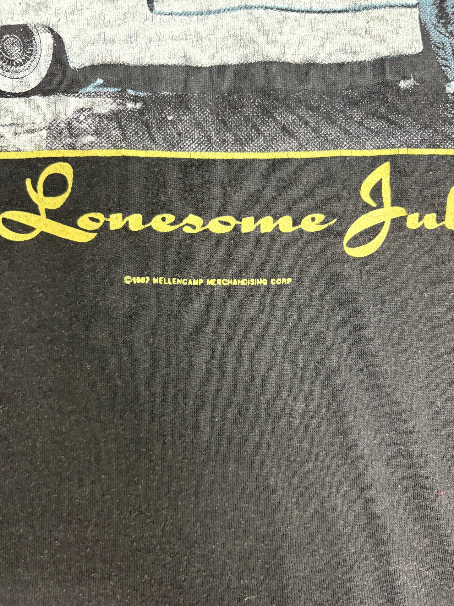 John Mellencamp The Lonesome Jubilee Graphic Tee | Size Large | Vintage 1980s Rock Music Black T-Shirt |