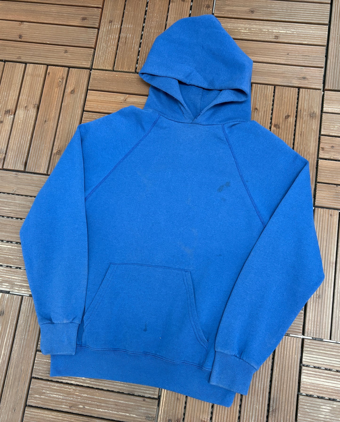 Soffe Sweats Blank Blue Hoodie | Size Large | Vintage 1980s Blank Blue Sweatshirt |