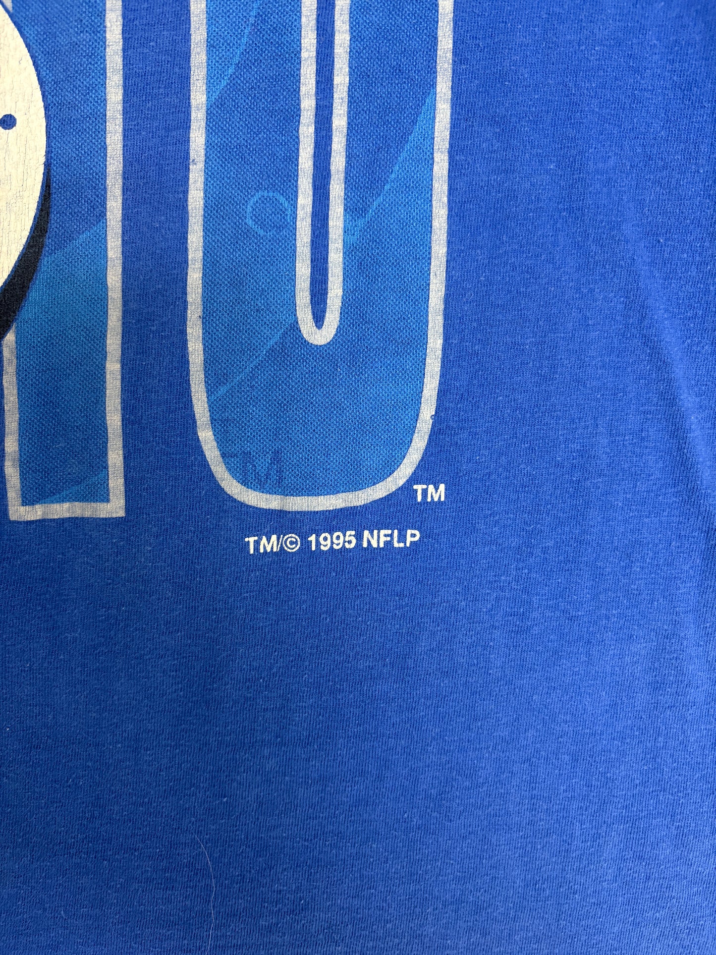 Indianapolis Colts Graphic Tee | Size Large | Vintage 1990s NFL Football Blue T-Shirt |