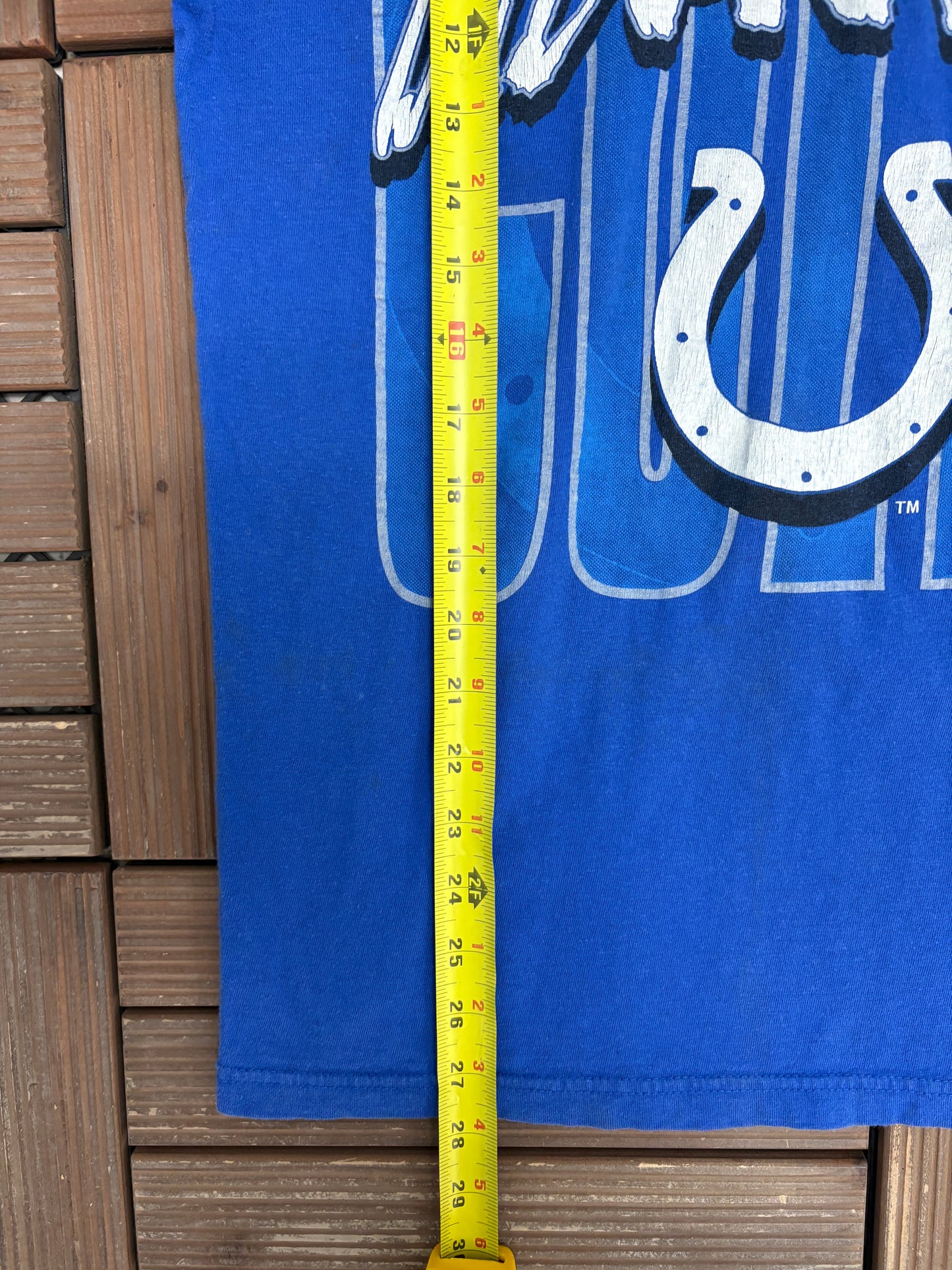 Indianapolis Colts Graphic Tee | Size Large | Vintage 1990s NFL Football Blue T-Shirt |