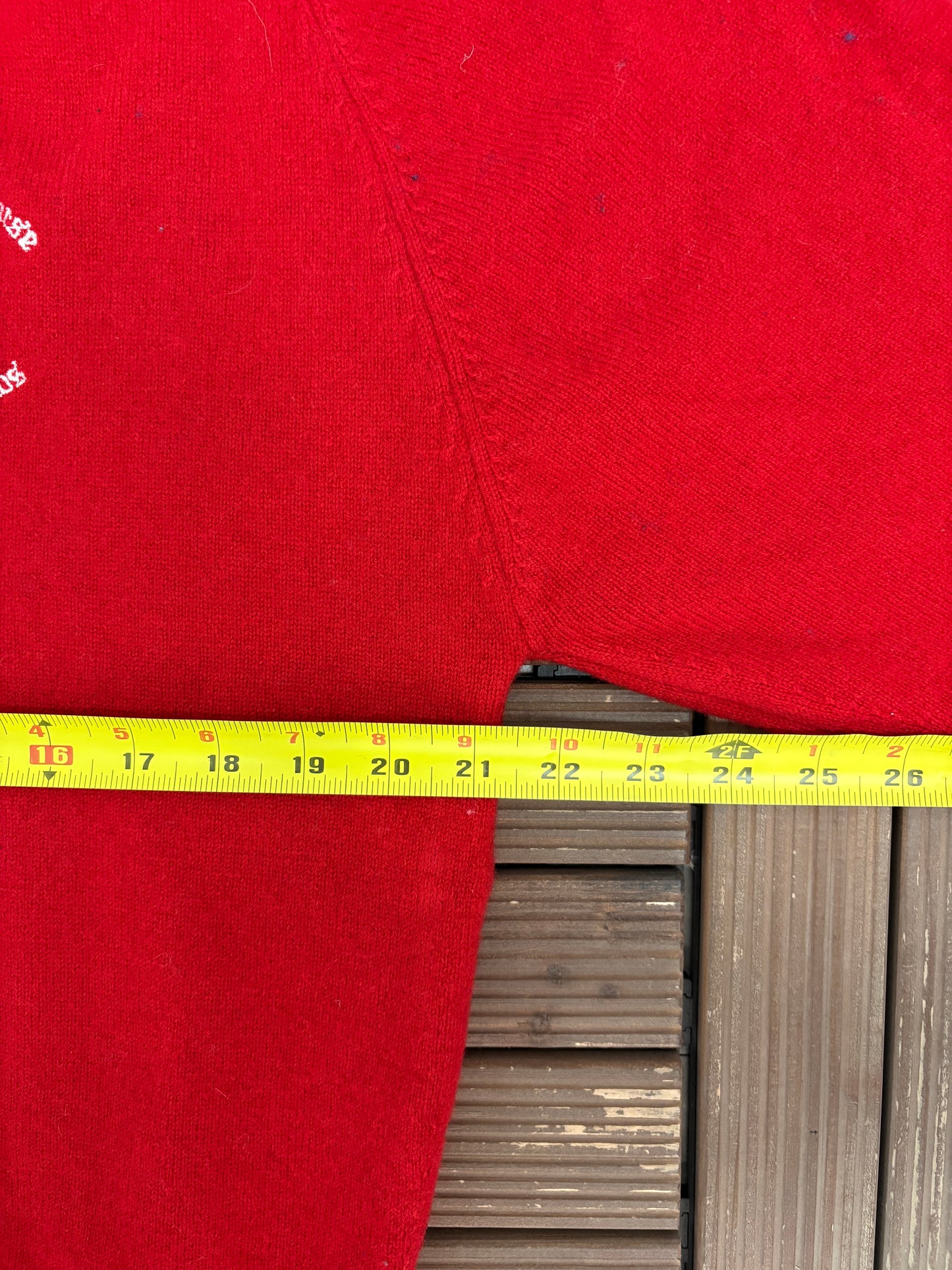 St. Andrews The Old Course Graphic Sweater | Size Large | Vintage 1980s Golf Red Sweater |