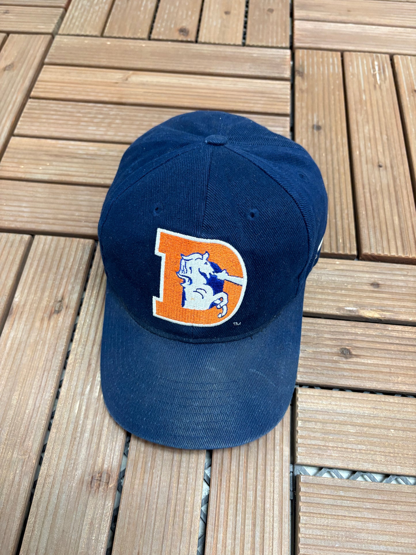 Denver Broncos Graphic Hat | Snap Back | Vintage 1990s Nike NFL Football Blue Cap |