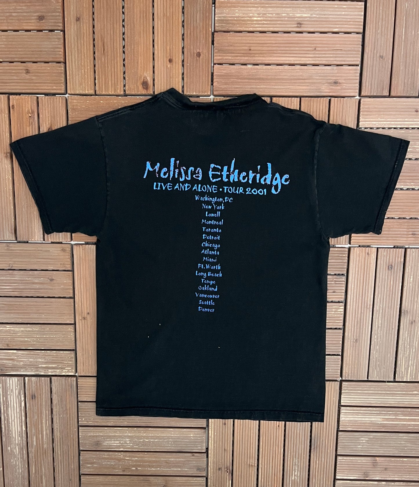 Melissa Etheridge Live And Alone Tour 2001 Graphic Tee | Size Large | Vintage 2000s Rock Black T-Shirt |