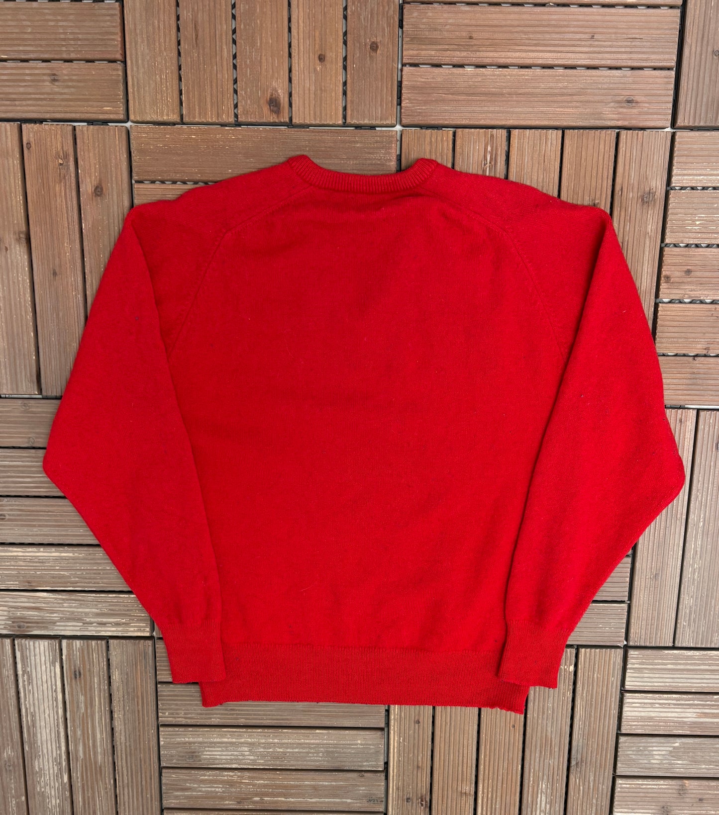 St. Andrews The Old Course Graphic Sweater | Size Large | Vintage 1980s Golf Red Sweater |