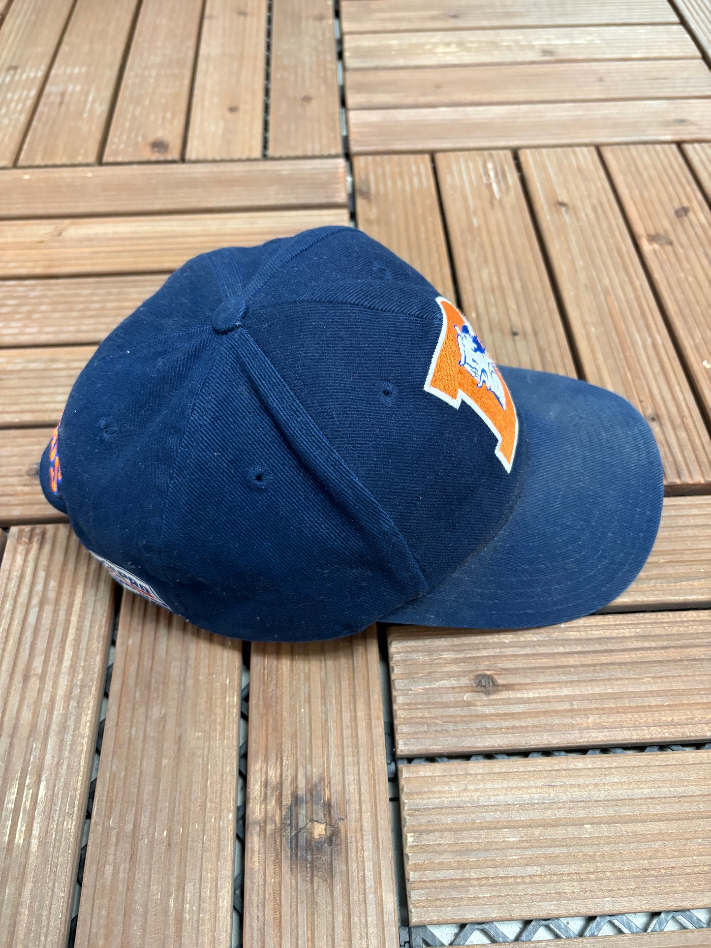 Denver Broncos Graphic Hat | Snap Back | Vintage 1990s Nike NFL Football Blue Cap |