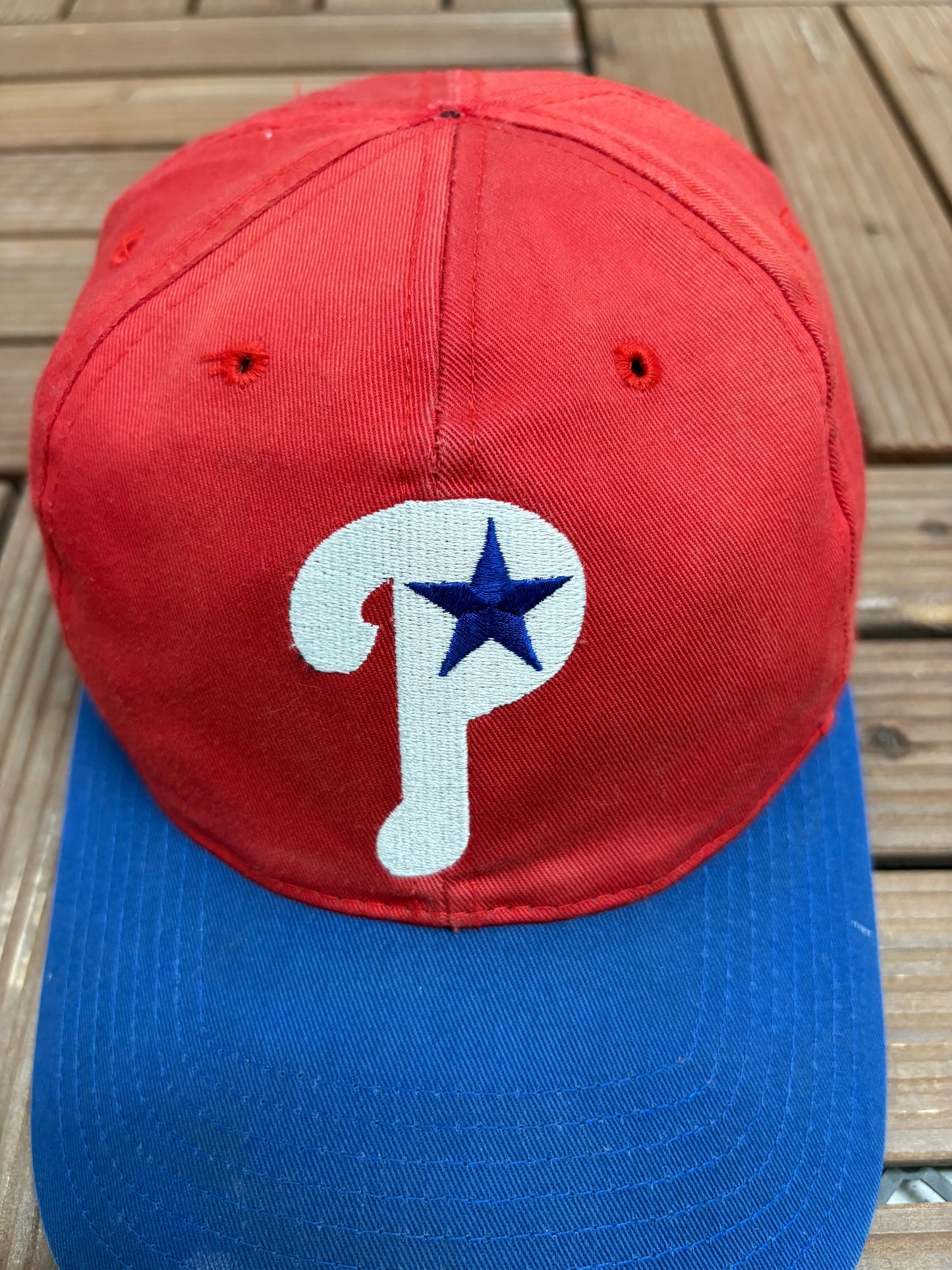 Philadelphia Phillies Embroidered Hat | Snap Back | Vintage 1990s MLB Baseball Red Cap |