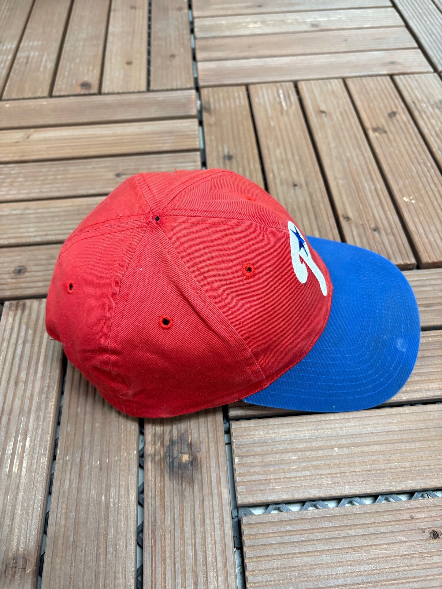 Philadelphia Phillies Embroidered Hat | Snap Back | Vintage 1990s MLB Baseball Red Cap |