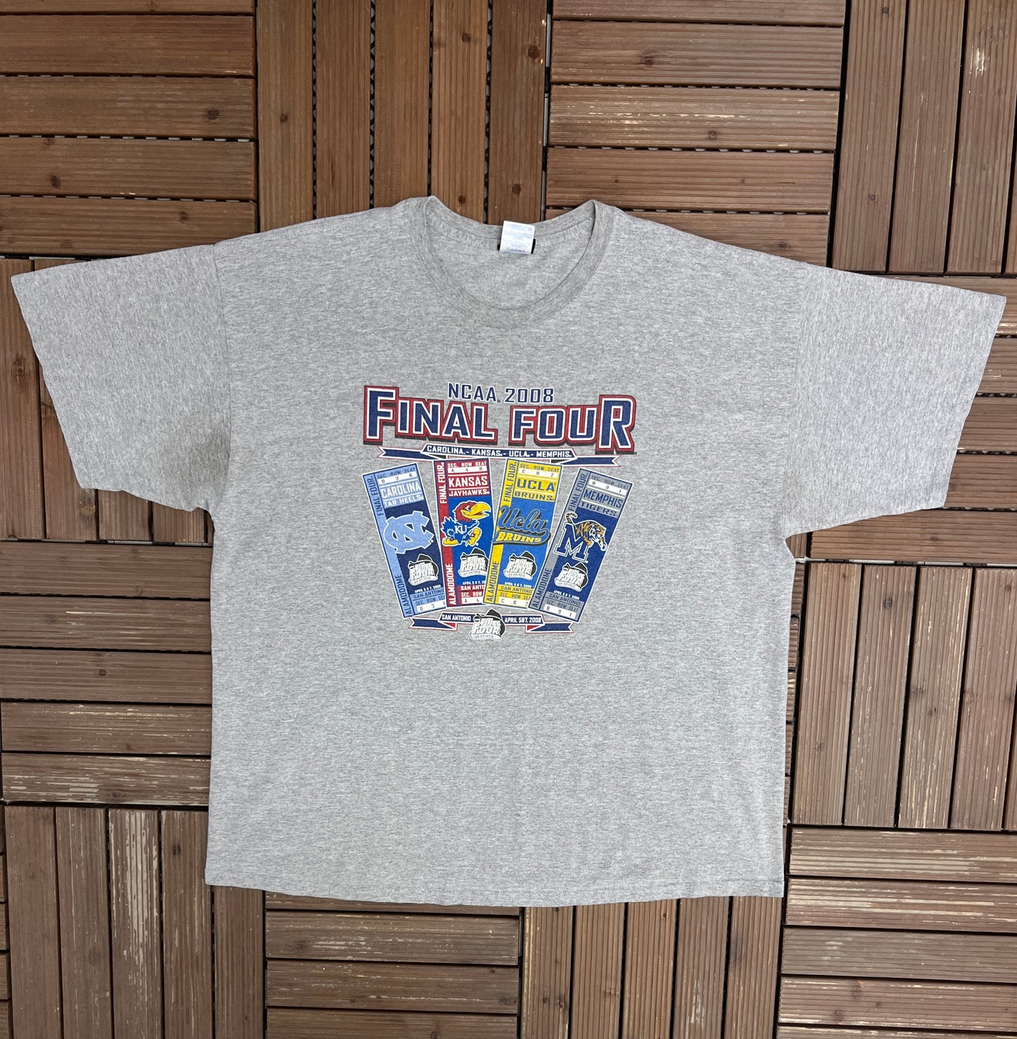 March Madness 2008 Final Four Graphic Tee | Size XX-Large | Vintage 2000s College Basketball Grey T-Shirt |