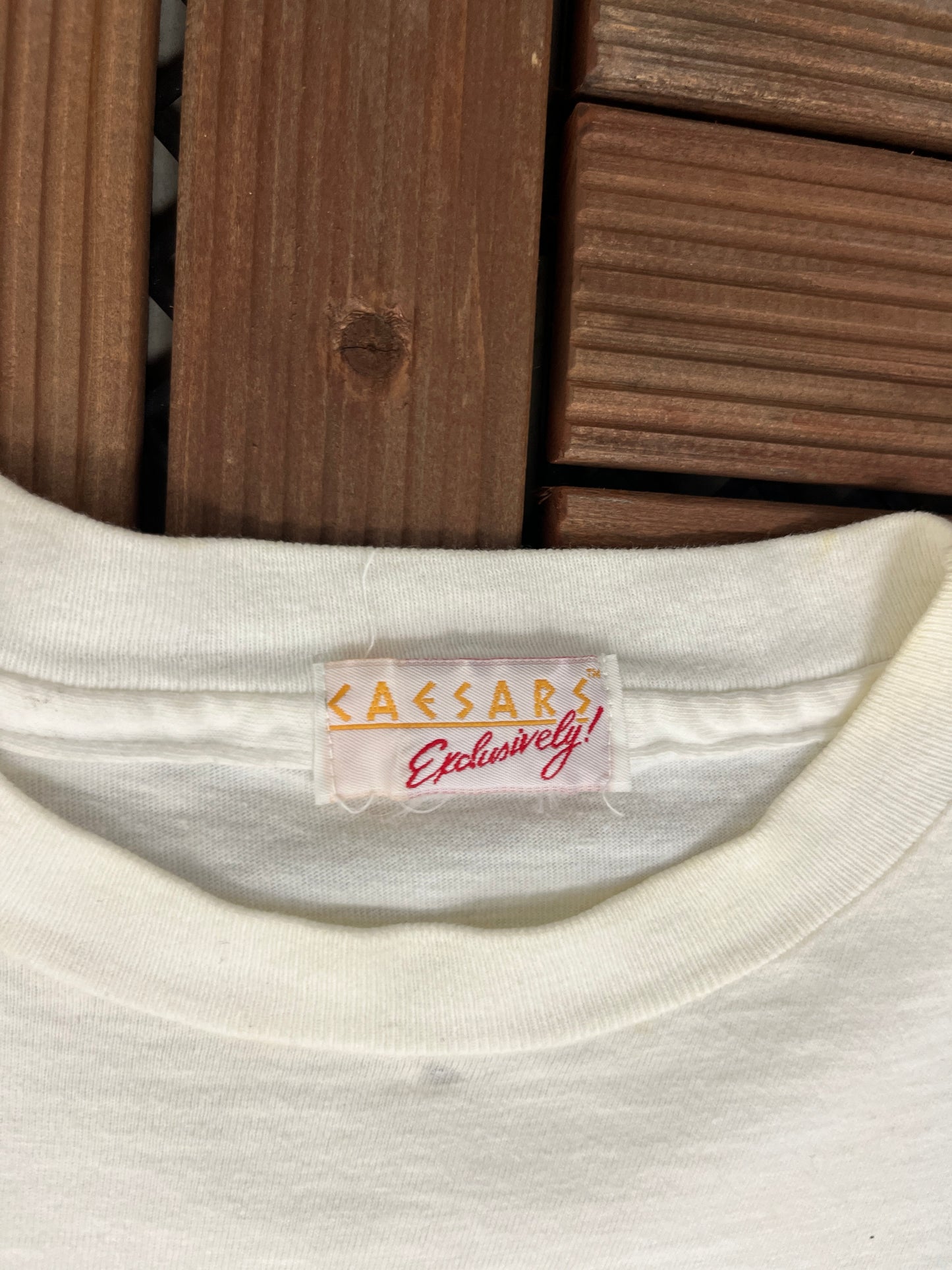 Caesars Palace Las Vegas Graphic Tee | Size X-Large | Vintage 1990s Promotional White Tee |