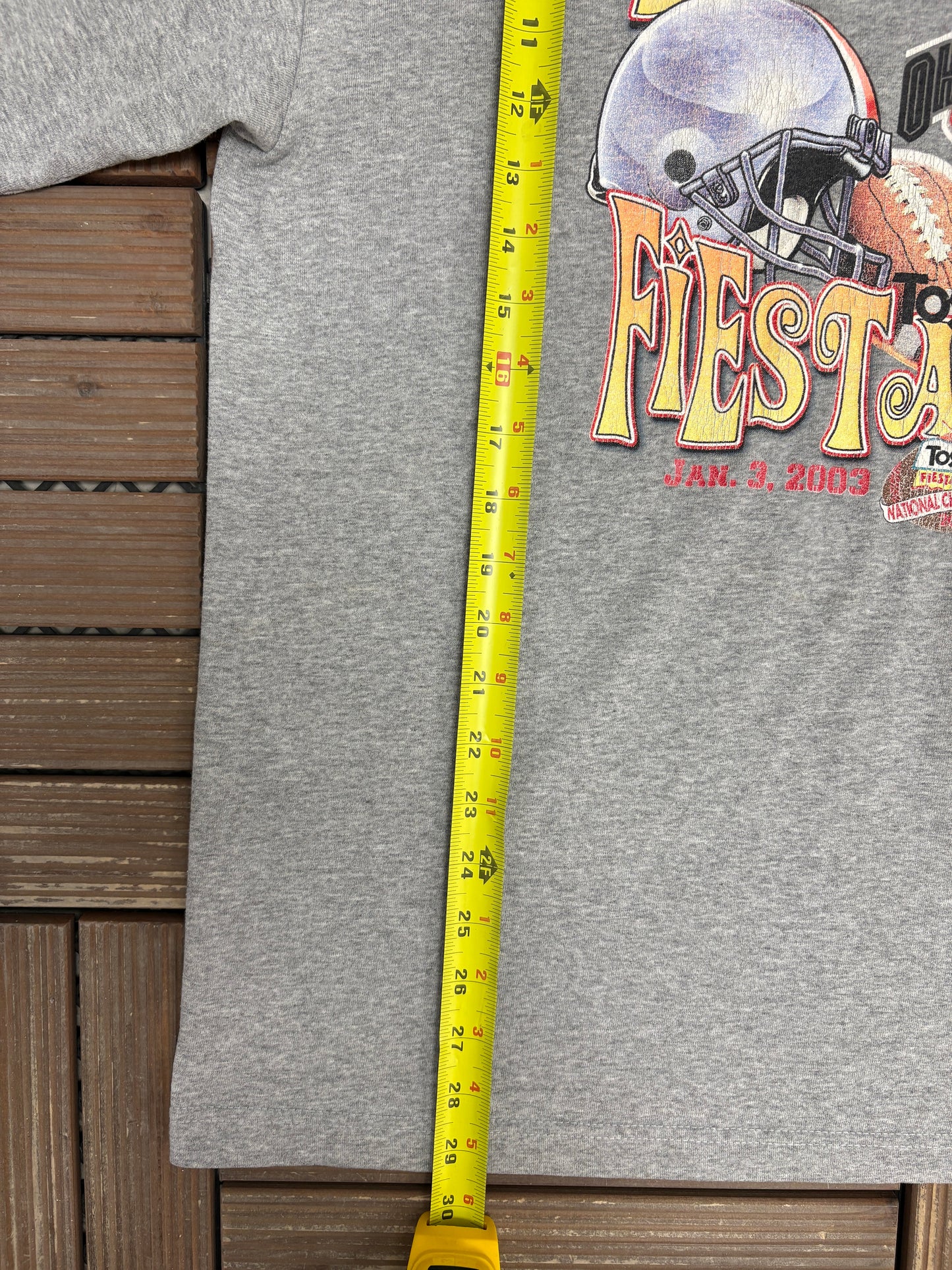 Ohio State Buckeyes Tostitos Fiesta Bowl Graphic Tee | Size XX-Large | Vintage 2000s Grey College Football T-Shirt |
