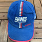 New York Giants Embroidered Graphic Hat | Strap Back With Clasp | Vintage 2000s NFL Football Blue Cap |