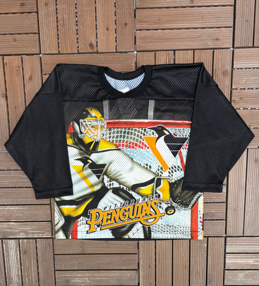 Pittsburgh Penguins Hockey Jersey | Size Youth Small/Medium | Vintage 1990s Black Hockey CCM Jersey |