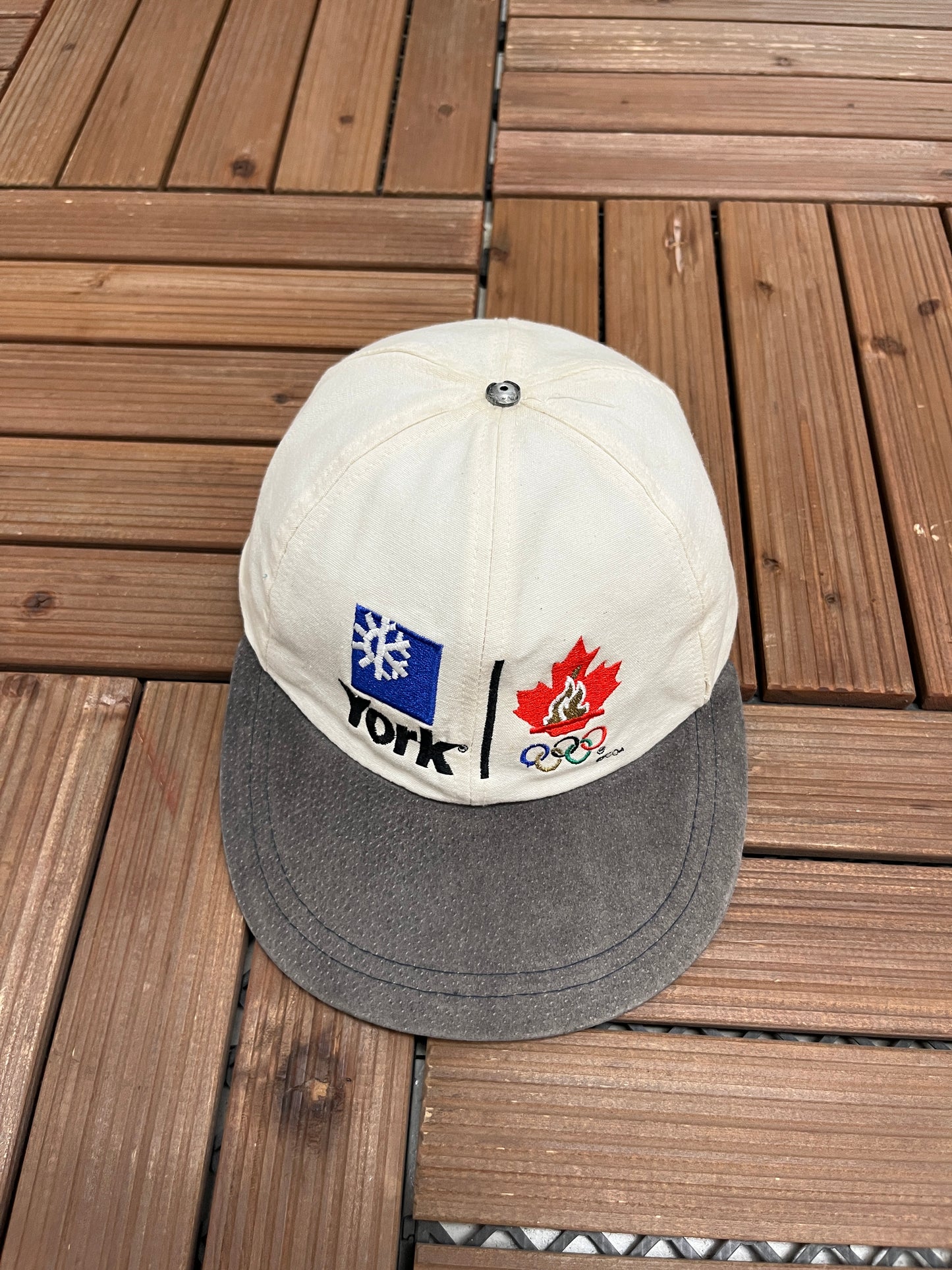 Team Canada Olympics Graphic Hat | Metal Clasp | Vintage 1990s White Cap |