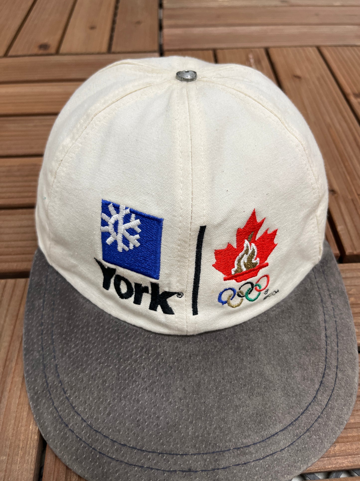 Team Canada Olympics Graphic Hat | Metal Clasp | Vintage 1990s White Cap |