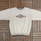 Mickey Mouse Embroidered Graphic Crewneck | Size X-Large | Vintage 2000s Disney Promotional Beige Sweater |