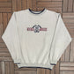Mickey Mouse Embroidered Graphic Crewneck | Size X-Large | Vintage 2000s Disney Promotional Beige Sweater |