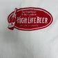 Miller High Life Beer Graphic Tee | Size X-Large | Vintage 2000s White Alcohol Promotional T-Shirt |