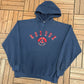 Boston Red Sox Embroidered Graphic Hoodie | Size Large | Vintage 2000s MLB Baseball Blue Sweater |