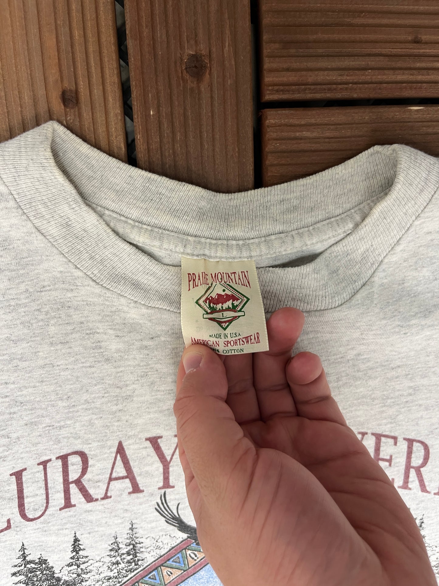 Luray Caverns, Virginia Graphic Tee | Size Large | Vintage 1990s Tourist Grey T-Shirt |