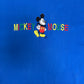 Mickey Mouse Embroidered Graphic Tee | One Size | Vintage 1990s Disney Cartoon Blue T-Shirt |