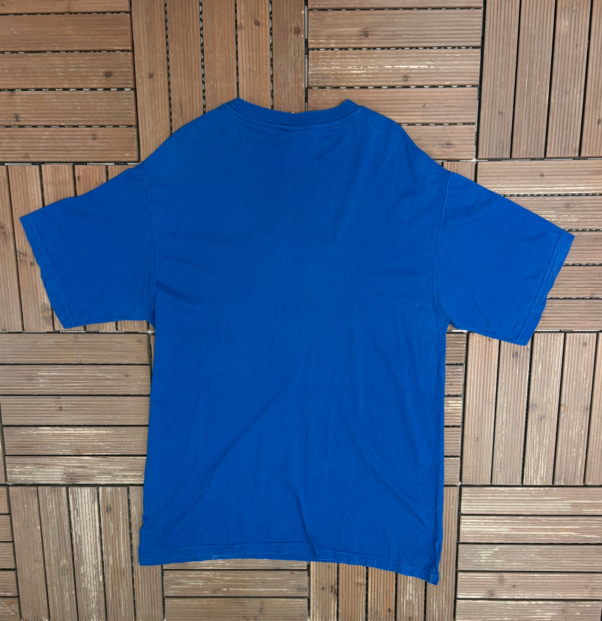 Mickey Mouse Embroidered Graphic Tee | One Size | Vintage 1990s Disney Cartoon Blue T-Shirt |