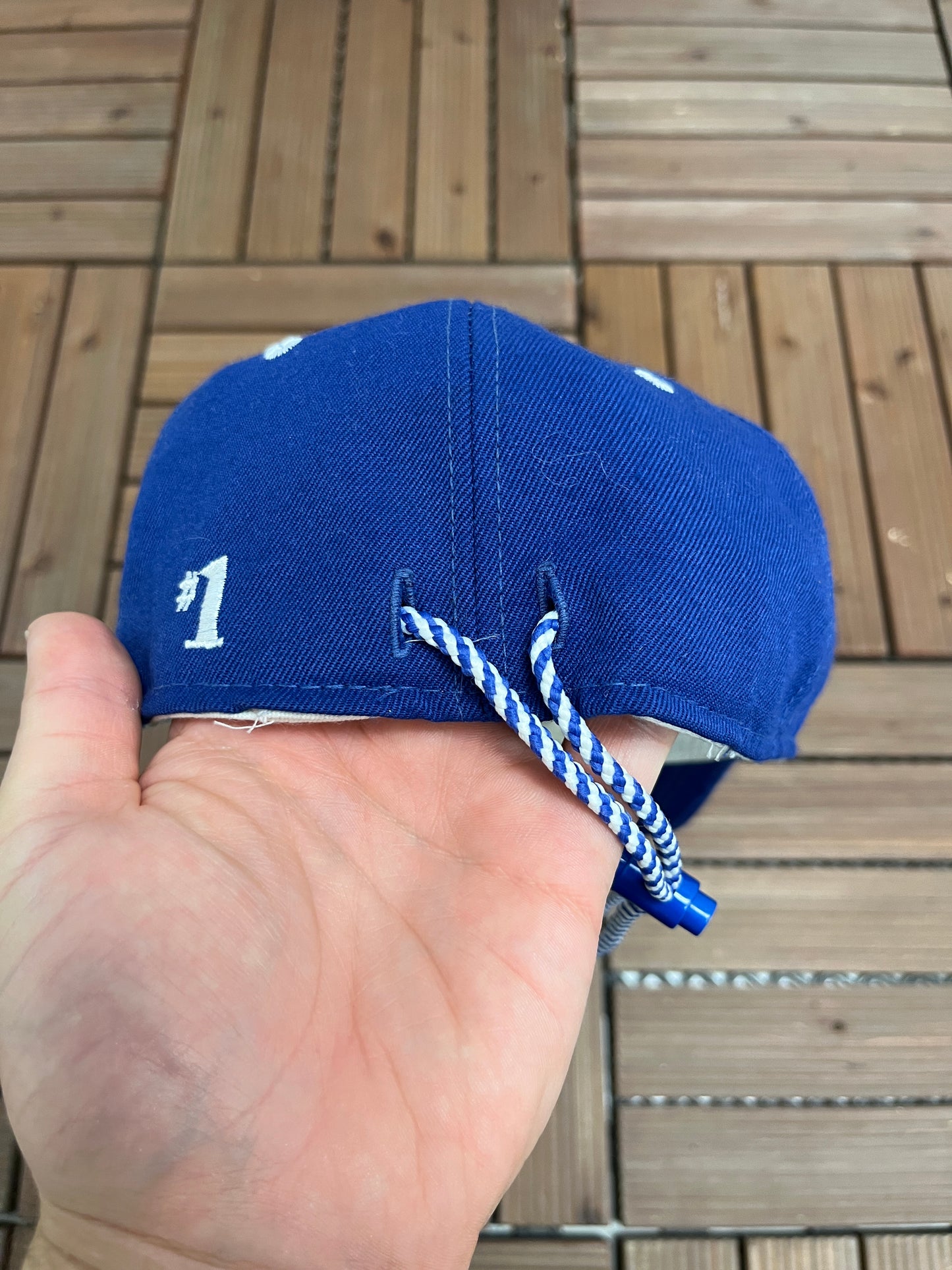 Toronto Maple Leafs Embroidered Graphic Hat | Cinch Back | Vintage 1990s NHL Hockey Blue Cap |