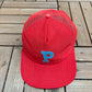 Philadelphia Phillies Graphic Hat | Snap Back | Vintage 1990s Made in USA New Era Red Cap |
