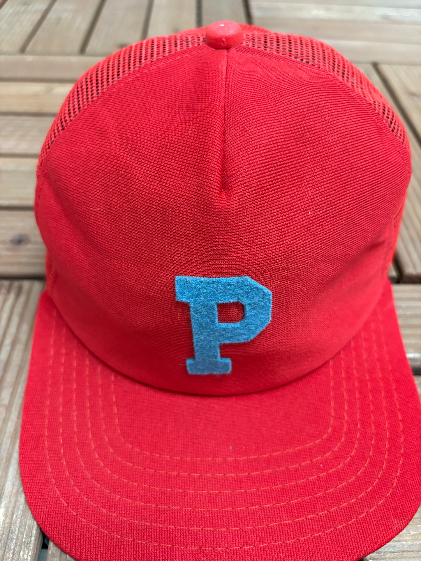 Philadelphia Phillies Graphic Hat | Snap Back | Vintage 1990s Made in USA New Era Red Cap |