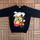 Mickey & Minnie Mouse Graphic Crewneck | Size Small | Vintage 1990s Promotional Cartoon Black Sweatshirt |