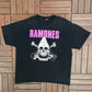 Ramones Gabba Gabba Hey Graphic Tee | Size X-Large | Vintage 2000s Rock Band Black T-Shirt |