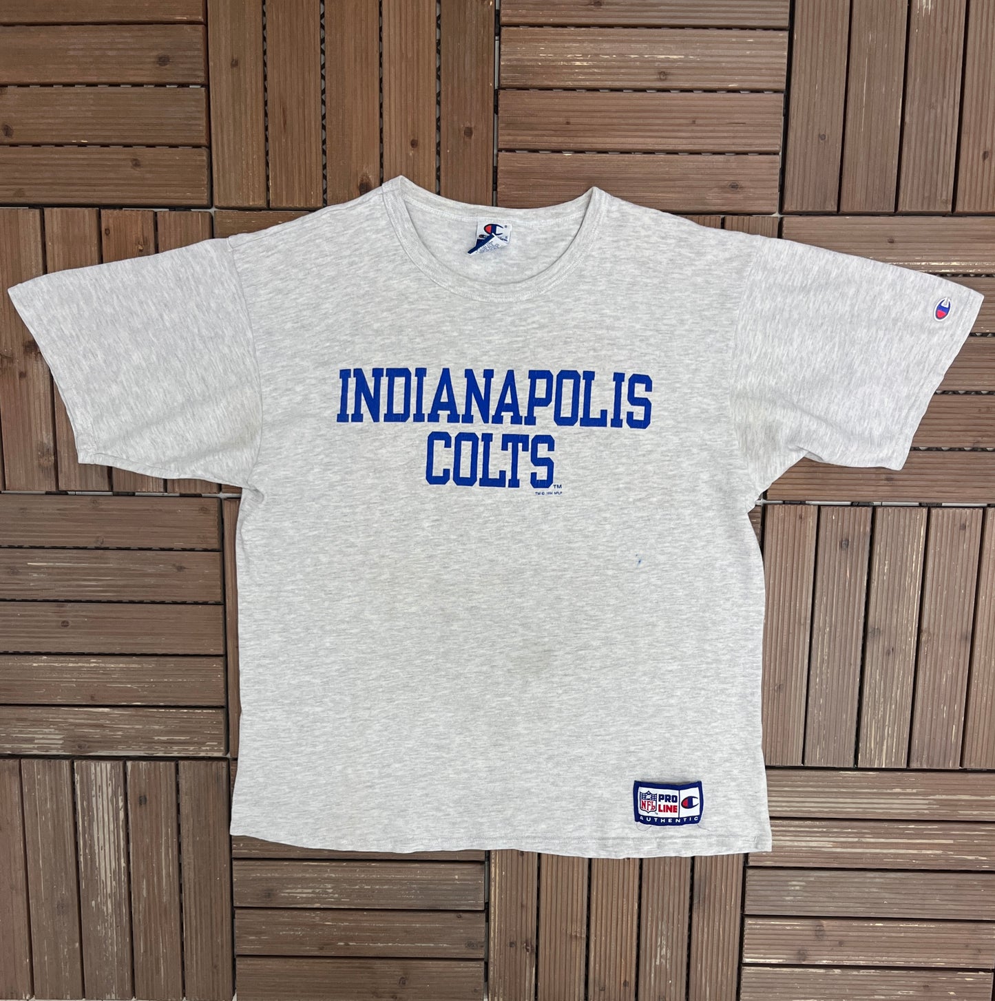 Indianapolis Colts Graphic Tee | Size X-Large | Vintage 1990s NFL Football Grey T-Shirt |