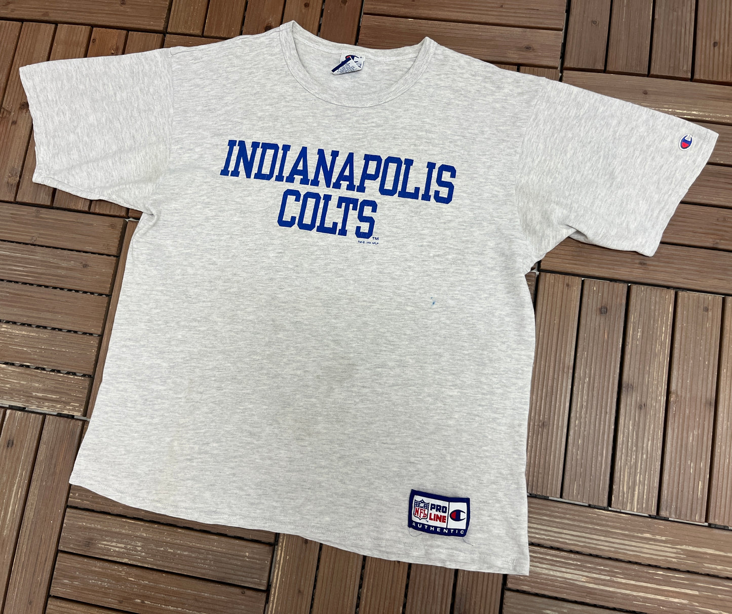 Indianapolis Colts Graphic Tee | Size X-Large | Vintage 1990s NFL Football Grey T-Shirt |