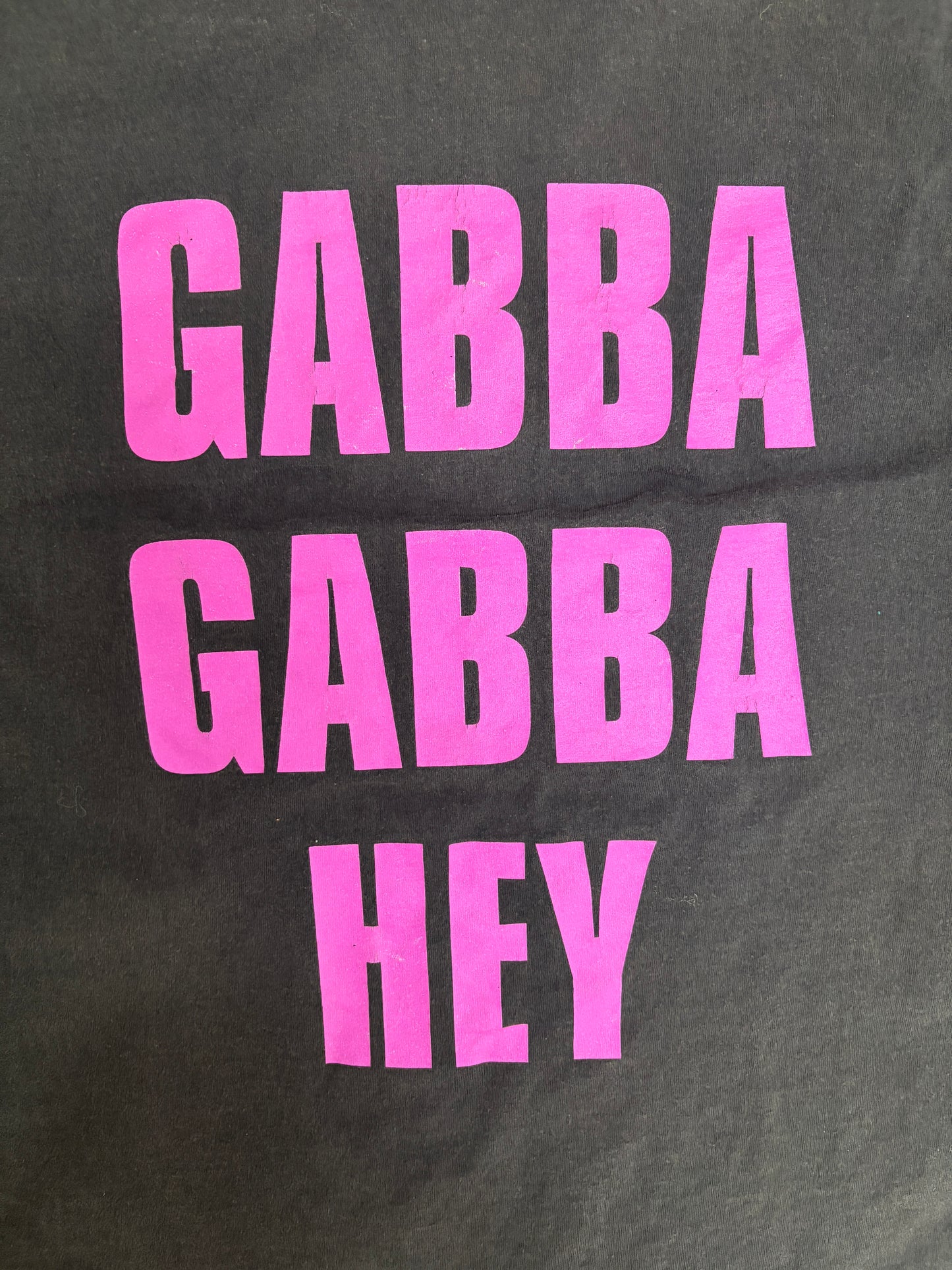 Ramones Gabba Gabba Hey Graphic Tee | Size X-Large | Vintage 2000s Rock Band Black T-Shirt |