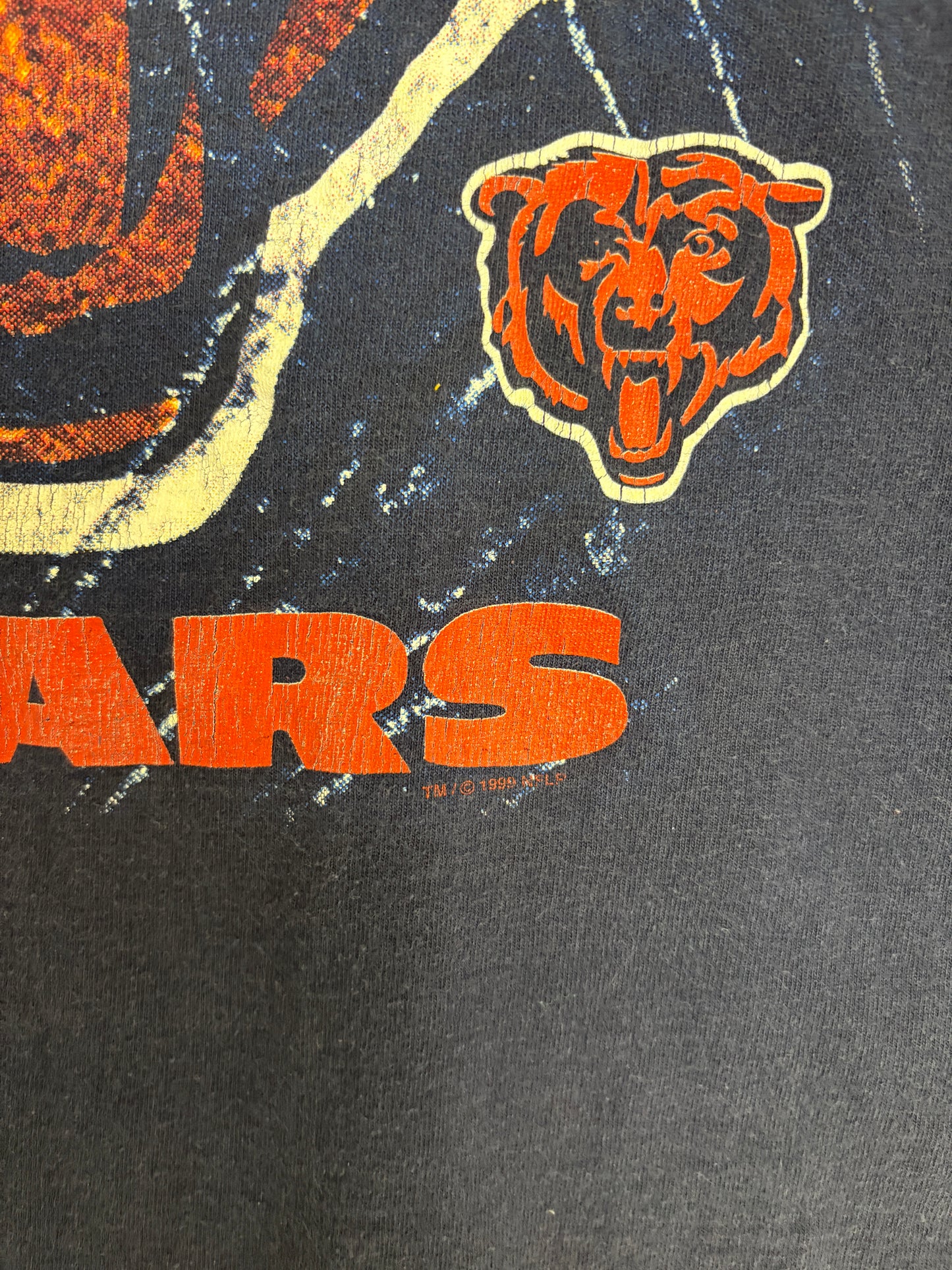 Chicago Bears Graphic Tee | Size Medium | Vintage 1990s NFL Football Blue T-Shirt |