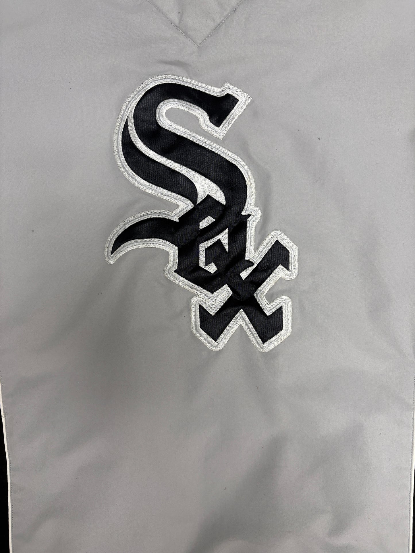 Chicago White Sox Stitched Graphic Windbreaker | Size X-Large | Vintage 1990s MLB Baseball Grey Jacket |