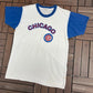 Chicago Cubs Graphic Tee | Size X-Large | Vintage 1980s MLB Baseball White T-Shirt |