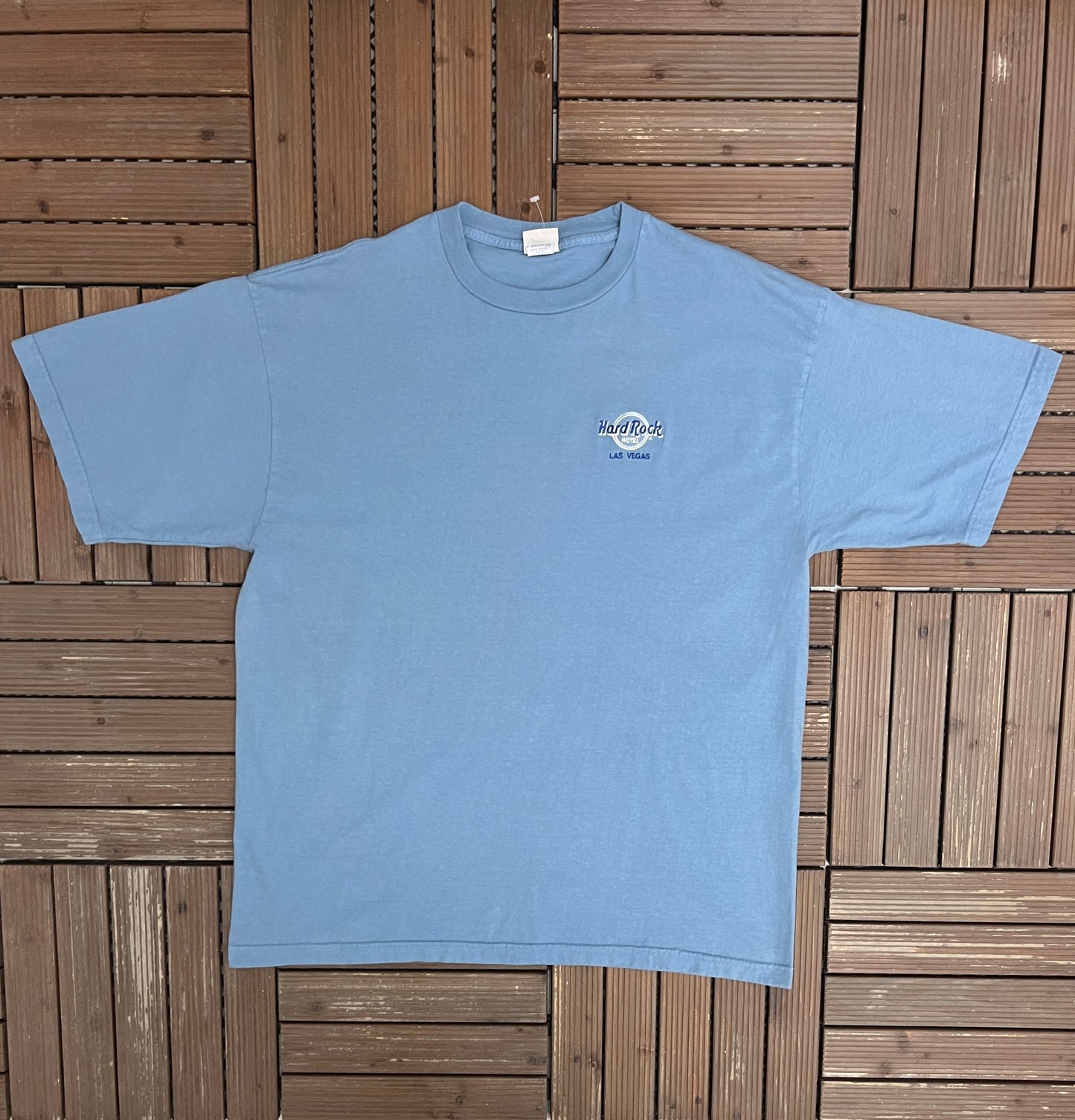 Hard Rock Hotel Las Vegas Graphic Tee | Size X-Large | Vintage 1990s Promotional Blue T-Shirt |