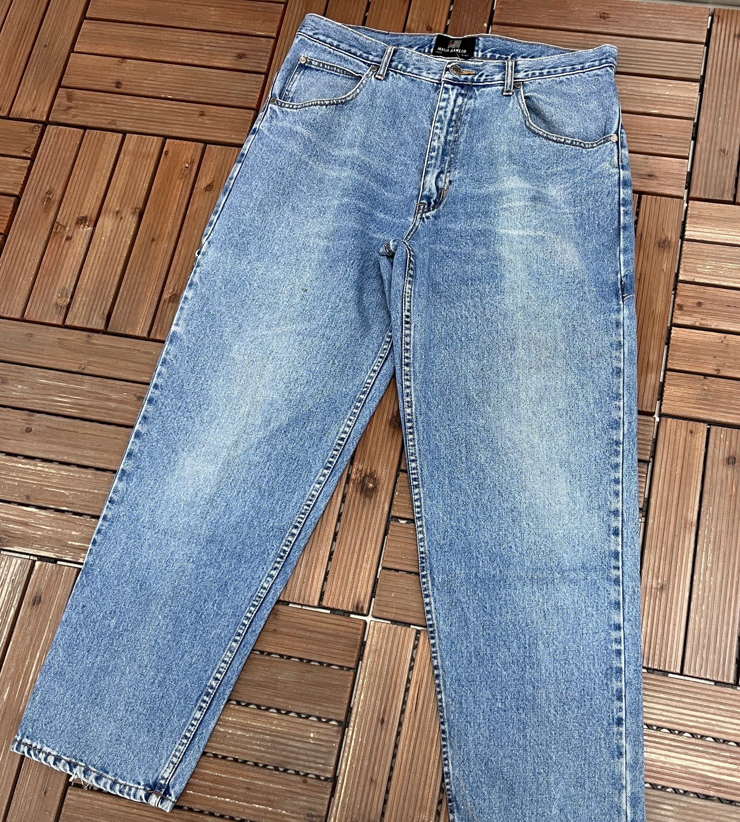 Mecca Blue Denim Carpenter Jeans | Size 38 x 30 | Vintage 2000s Branded Workwear Blue Jeans |