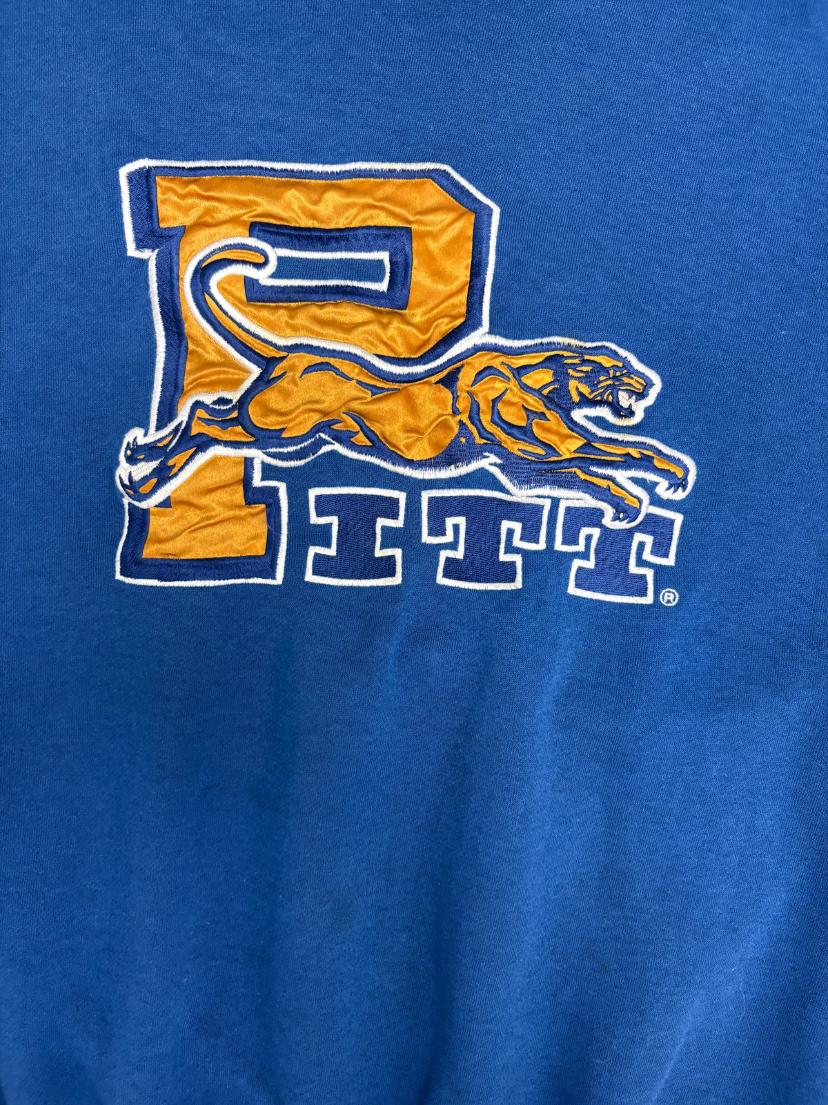Pitt Panthers Stitched Graphic Crewneck | Size X-Large | Vintage 1990s Starter College Blue Sweater |