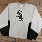 Chicago White Sox Stitched Graphic Windbreaker | Size X-Large | Vintage 1990s MLB Baseball Grey Jacket |