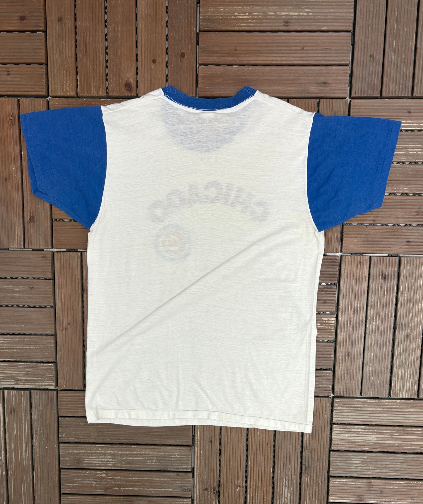 Chicago Cubs Graphic Tee | Size X-Large | Vintage 1980s MLB Baseball White T-Shirt |