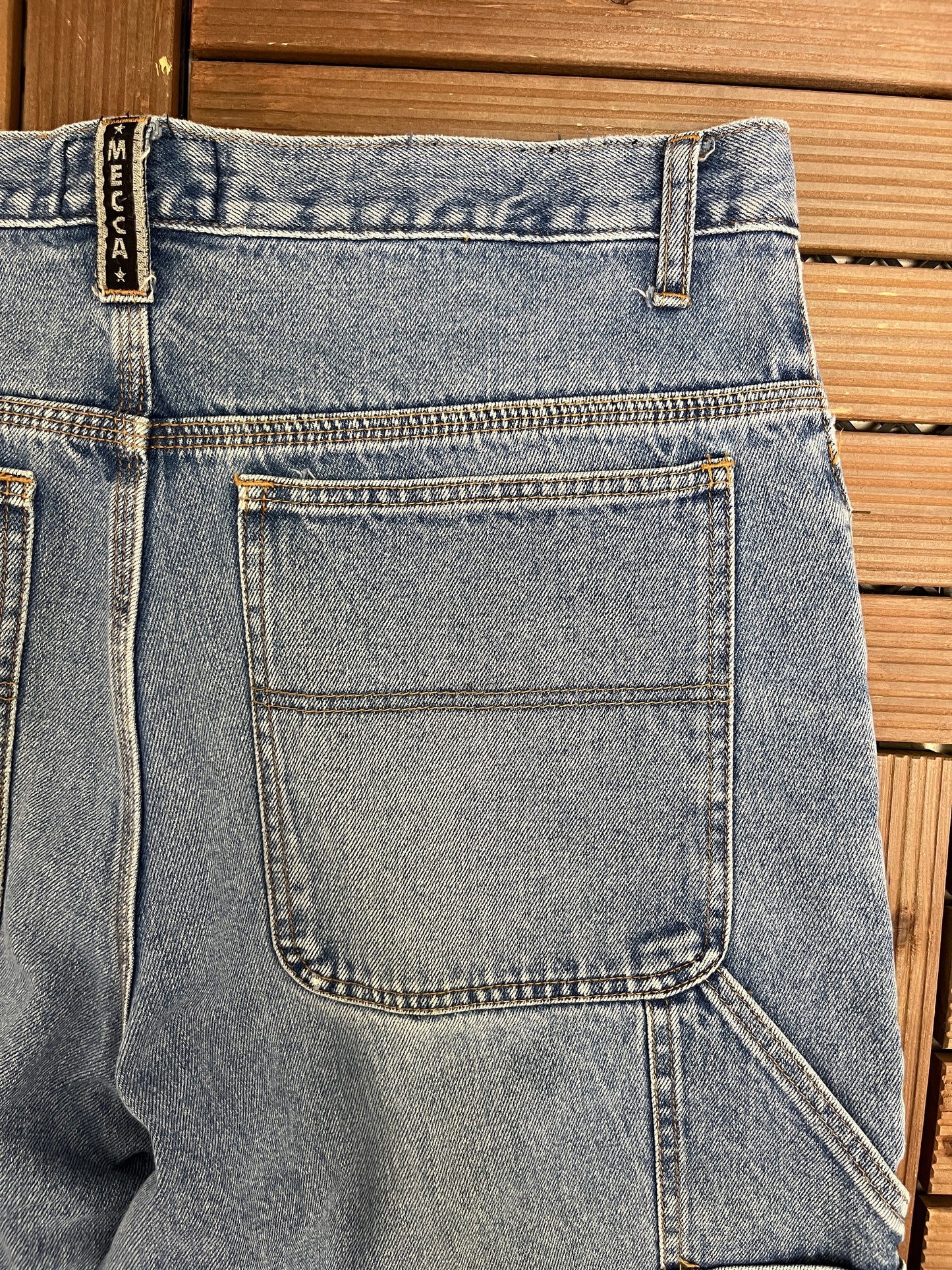 Mecca Blue Denim Carpenter Jeans | Size 38 x 30 | Vintage 2000s Branded Workwear Blue Jeans |