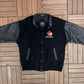 Canada National Curling Team 2005 Graphic Jacket | Size Small | Vintage 2000s Varsity Black Jacket |