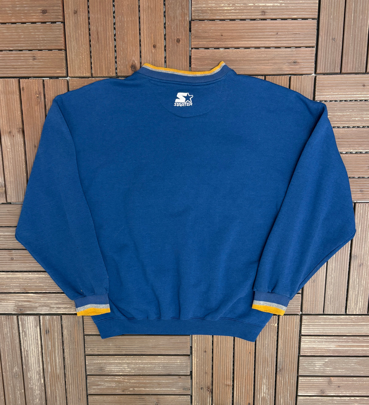 Pitt Panthers Stitched Graphic Crewneck | Size X-Large | Vintage 1990s Starter College Blue Sweater |
