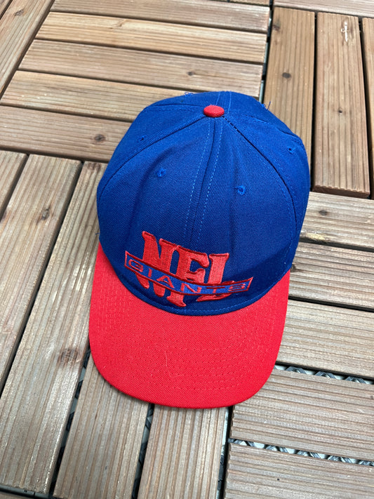 New York Giants Graphic Hat | Snap Back | Vintage 1990s NFL Football Blue Cap |