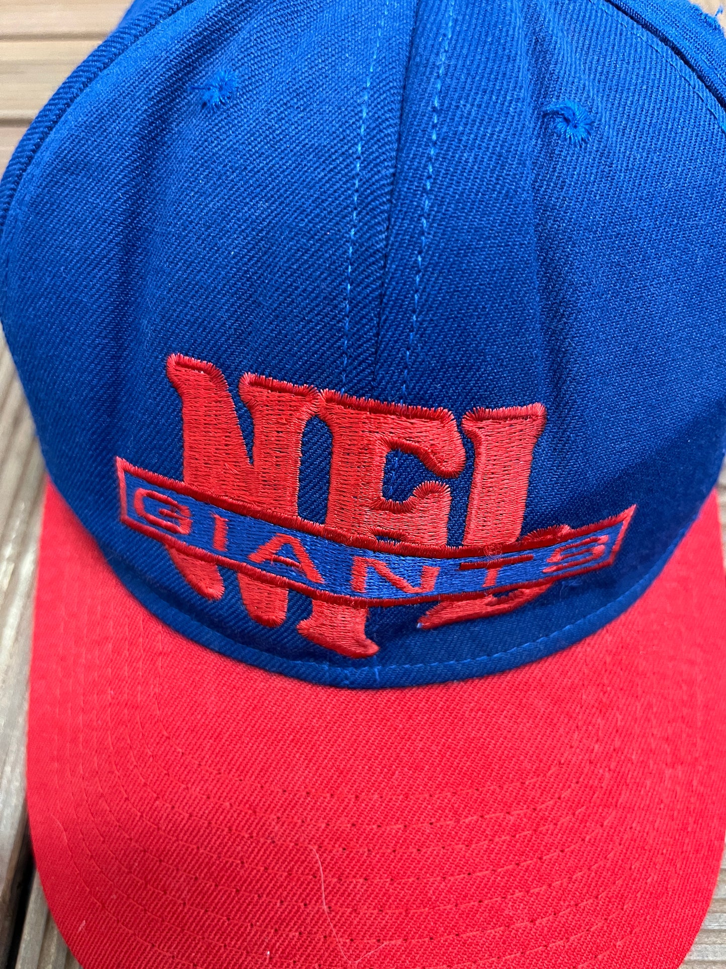 New York Giants Graphic Hat | Snap Back | Vintage 1990s NFL Football Blue Cap |