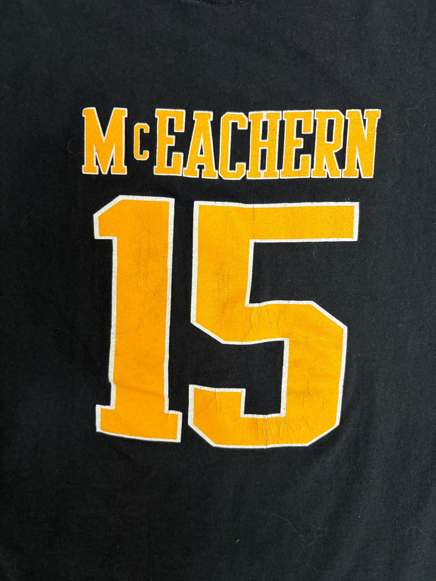 Pittsburgh Penguins Shawn McEachern Graphic Tee | Size X-Large | Vintage 1990s NHL Hockey Black T-Shirt |