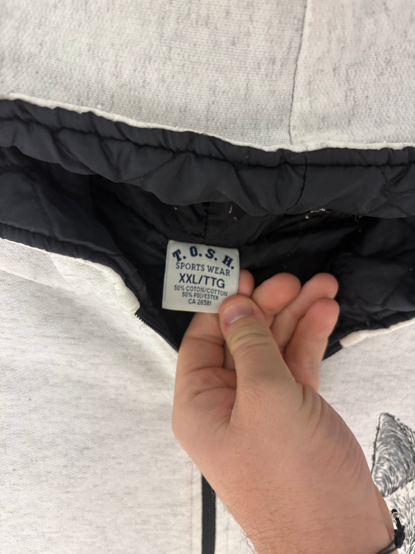 Canadian Wilderness White Wolf Graphic Hoodie | Size XX-Large | Vintage 1990s Animal Grey Sweater |