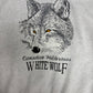 Canadian Wilderness White Wolf Graphic Hoodie | Size XX-Large | Vintage 1990s Animal Grey Sweater |