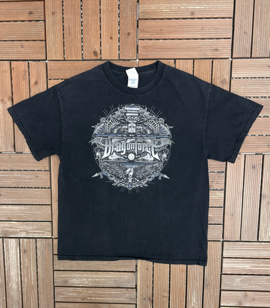 DragonForce Metal Band Graphic Tee | Size Large | Vintage 2000s Heavy Metal Black T-Shirt |